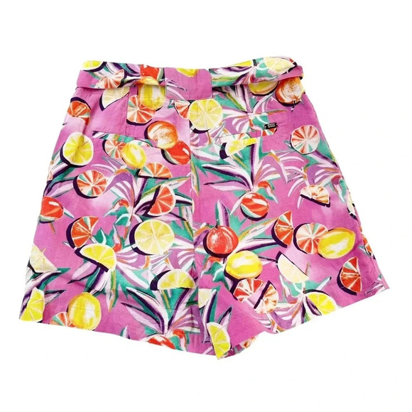 Anthropologie Scotch & Soda Linen Blend High Waist Fruit Shorts Pink Size XS NWT - Picture 5 of 11